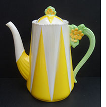 Shelley yellow Dainty floral handled coffee pot